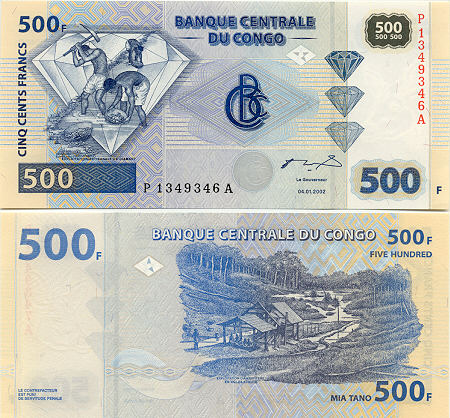 Banknoten DR Kongo